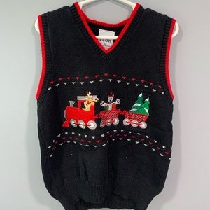 Christmas train sweater vest, size 5T